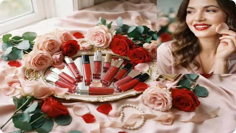 Soft Glam & Romantic Red Lip Gloss Names