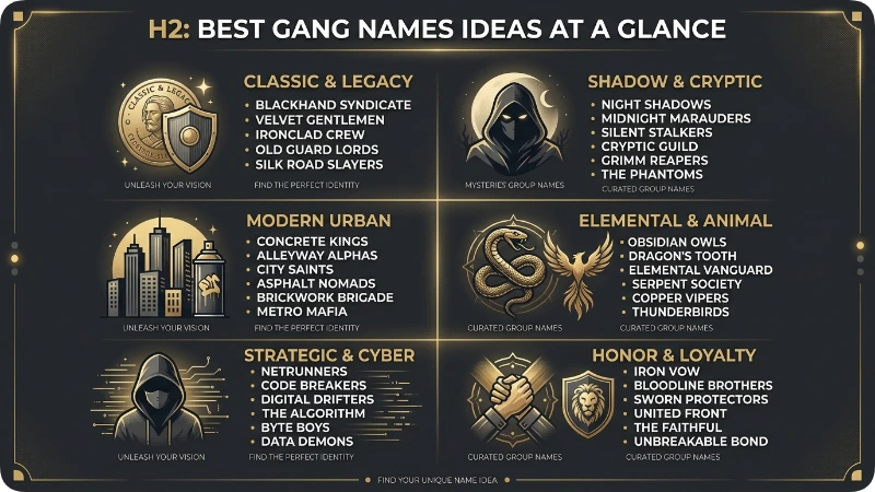 Best Gang Names Ideas at a Glance