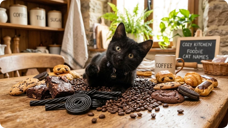Food Inspired Funny Black Cat Names