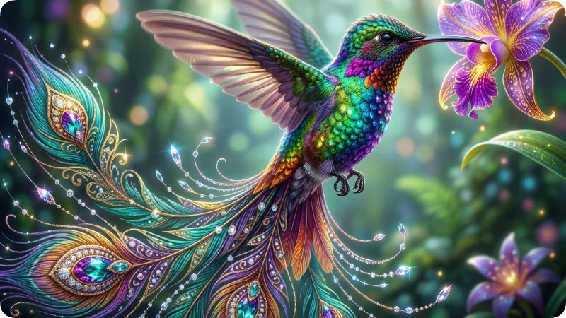 Marvelous Spatuletail Hummingbird