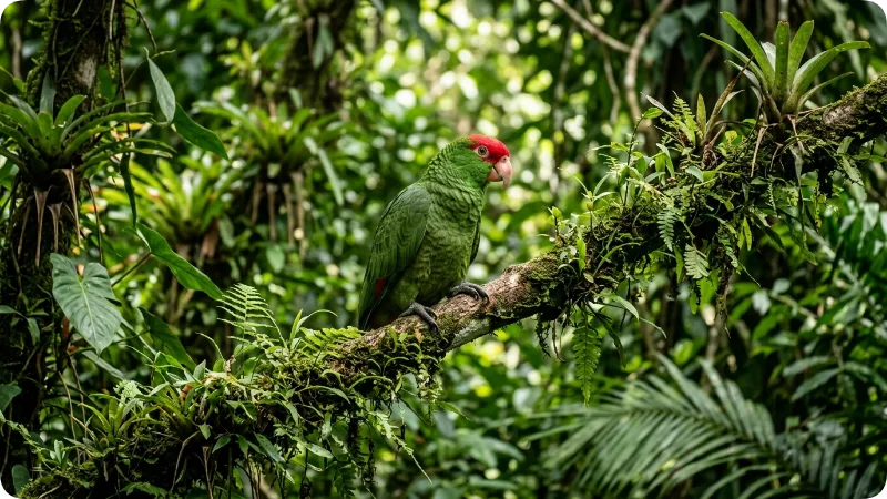 Red crowned Amazon Parrot