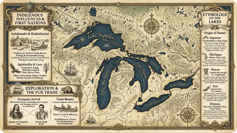 States and Provinces Found on Great Lakes Maps