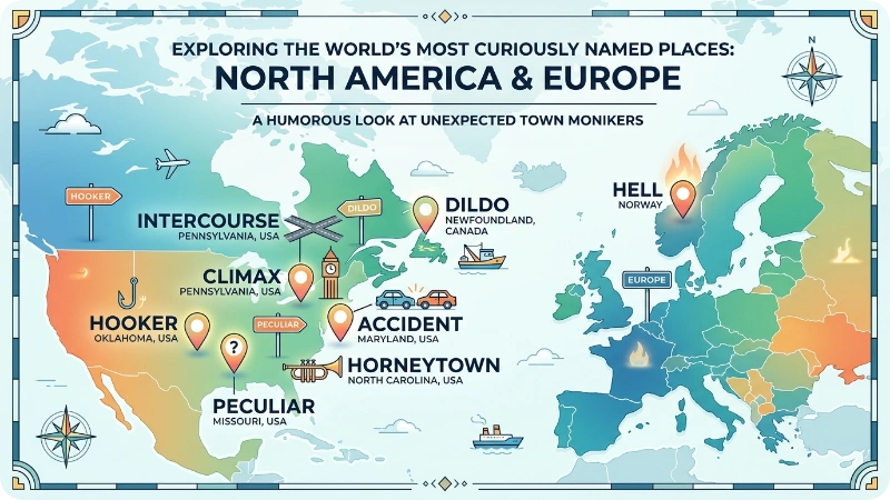 The Most Inappropriate Town Names at a Glance