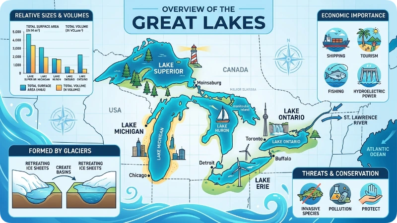 Understanding a Great Lakes Map With Names