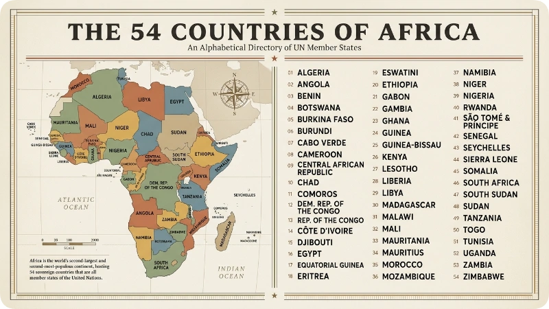 Map of Africa With Country Names: Labeled Map in 2026