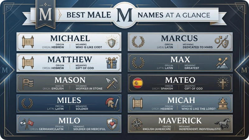 Best Male M Names at a Glance