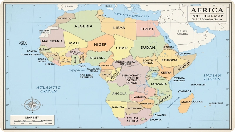 Map of Africa With Country Names: Labeled Map in 2026