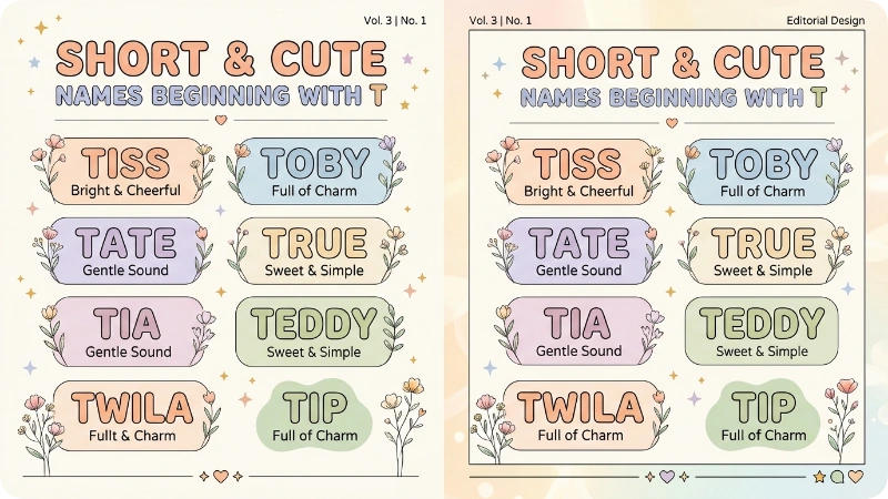 Short and Cute Names Beginning With T