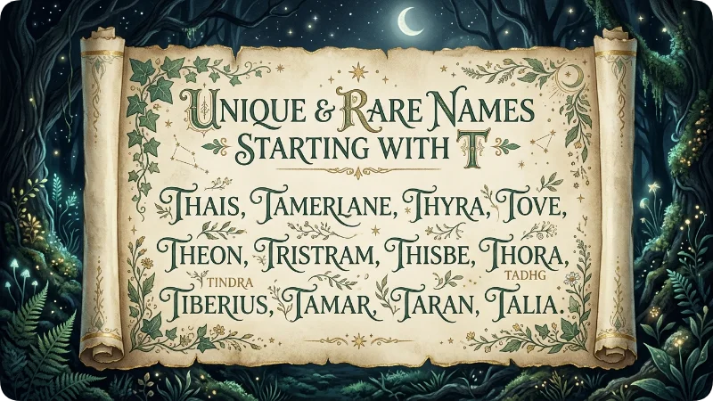 Unique and Rare Names Starting With T