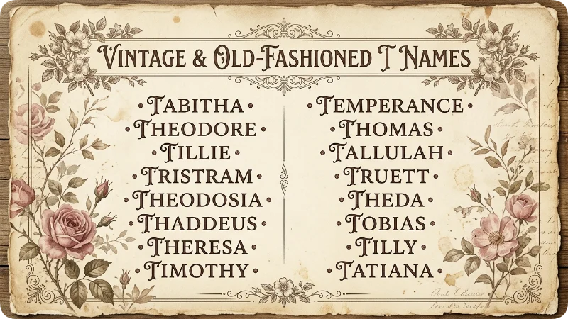 Vintage and Old Fashioned T Names