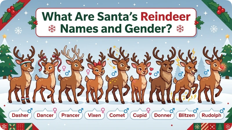 What Are Santa’s Reindeer Names and Gender?